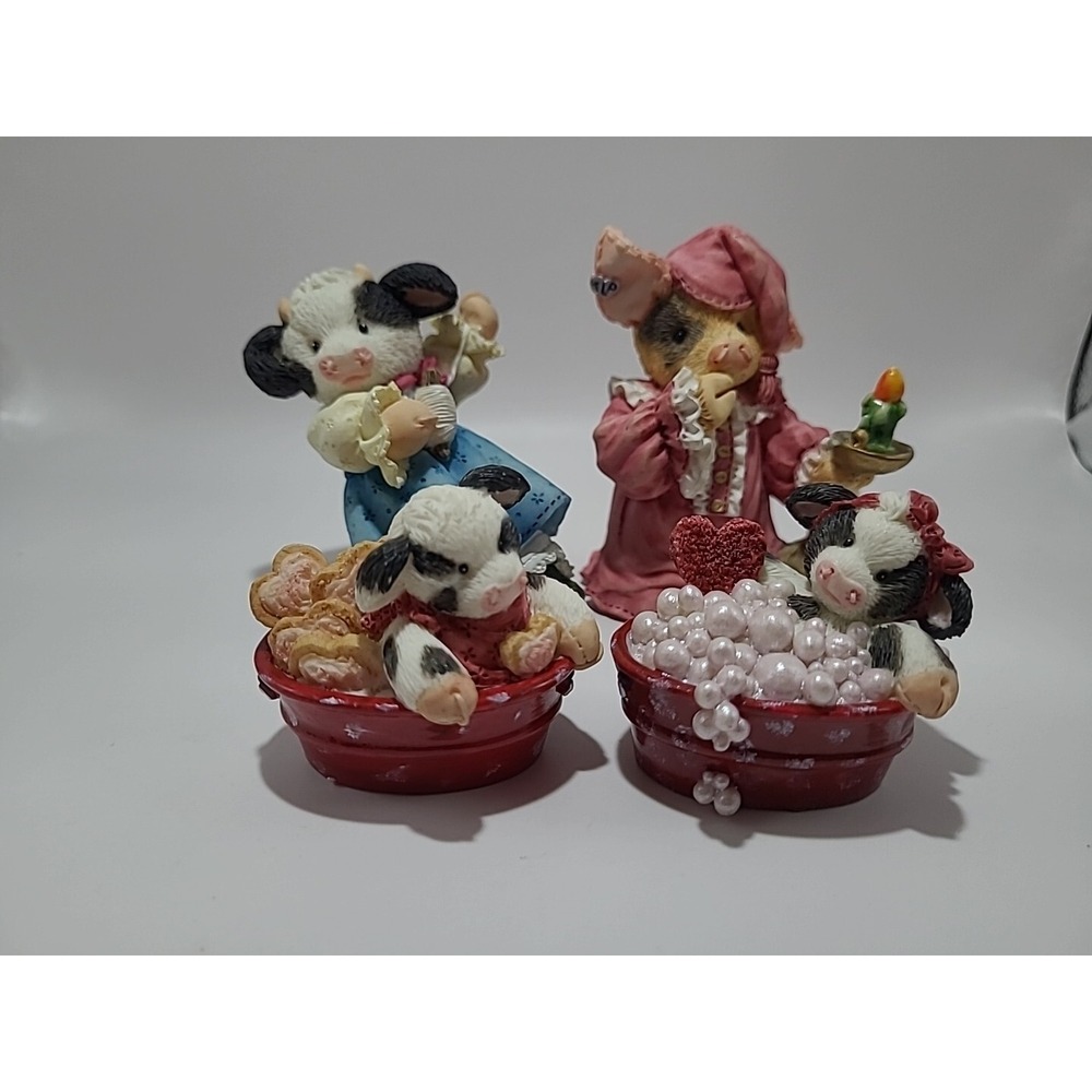Vintage 90s Enesco Mary Moos Collectible‎ Figures Lot Bubbling Over With Love